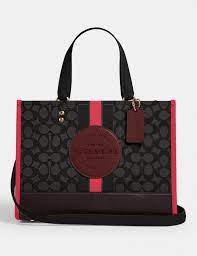 Dempsey Carryall In Signature Jacquard With Stripe And Coach Patch Carryall Coach Trendy Bag