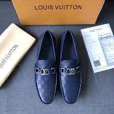 Louis Vuitton Lv Man Shoes Blue Leather Loafers High Quality