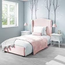 Oak double bed wood bed frame king single bed headboards black double. Baby Pink Velvet Single Kids Wingback Bed Frame Pink Bedroom Decor Pink Bedroom Furniture Room Decor Bedroom Rose Gold