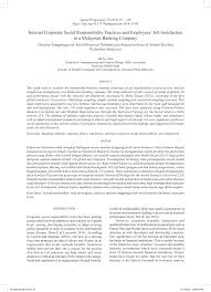 Guide to getting your first job. Pdf Internal Corporate Social Responsibility Practices And Employees Job Satisfaction In A Malaysian Banking Company