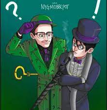 Skyscrapers, standing in spotlight, neon signs, luxurious clubs, blood leaking from under the bathroom door, filthy motels, explosives, ceiling mirror above the bed, sleeve garters and crimson cufflinks, carajillo and morning newspaper, blinding smiles, flashy suits and vibrant cocktails. The Riddler Fanart Dc Dccomics Theriddler Gotham Cast Edward Nygma Gotham Riddler
