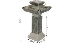 Check spelling or type a new query. Amazon Com Sunnydaze Square 2 Tier Outdoor Bird Bath Water Fountain With Led Lights And Electric Submersible Pump 25 Inch Kitchen Dining