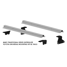 The 4100 & 4400 super glide hitches have the option of using either universal mounting kits with fixed base rails or super rail kits. 4421 Traditional Series 20k Universal Mounting Kit For 2007 2021 Toyota Tundra Trucks Fifth Wheel Hitches By Pullrite