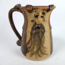 Peter Petrie Original Signed Big Nose Face Stoneware Mug Vintage