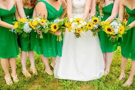 Fall Wedding Inspired By Sunflowers Yellow Wedding Dress Emerald Green Weddings Fall Wedding