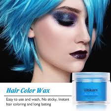 To wash out hair dye, try washing your hair with dish soap in place of your usual shampoo, which will help wash out the color faster. Buy Hair Color Wax Ultikare Instant Hair Dye Cream Mud Washable Temporary Hair Dye Natural Hairstyle Color Pomade For Party Cosplay Halloween Blue Online In Turkey B08m9g1qy6