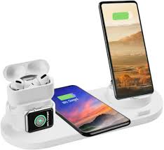 Amazon.com: 6 in 1 Charger Station Compatible with iPhone/Android/Type-C,  Aqonsie Qi Fast Wireless Charging Dock Stand for Apple Watch/AirPods Pro/ AirPods/iPhone/Samsung/Huawei/HTC/LG Christmas (White) : Cell Phones &  Accessories