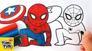 Click here to save the tutorial to pinterest! How To Draw Cute Spider Man Civil War Easy Step By Step For Kids Art Colors Youtube
