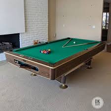 Finished Installing This 9 Foot Delta Pool Table In Lemon Heights Tour Edition Green New Cushion Rubber And Pockets Billiard Pool Table Billiards Play Pool