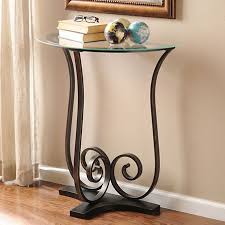 Console has round casting bronze ornaments and black decorated molding are used to characterize the product while the bronze tiger claw used is even a symbol of strength and courage.carving precious and rare wood veneers.solid wood, wood veneer. Sophia Demilune Console Small Console Tables Metal Console Table Marble Top Accent Table