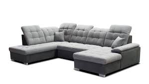 Wohnlandschaft Pauline Links Stoff Grau Schwarz Inkl