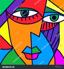 Colorful Abstract Art Face Design Stock Illustration 1559057276 |  Shutterstock