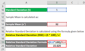 To convert this relative difference to a percentage, find the sum of the two measurements and divide it by two to obtain the average. Relative Standard Deviation Formula Rsd Calculator Excel Template