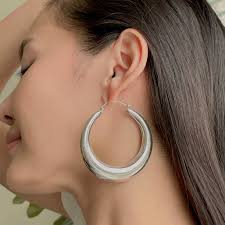 Sterling Silver 60mm Hoop Earrings