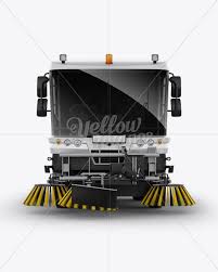 How to change logo on box: Street Sweeping Machine Mockup Front View In Vehicle Mockups On Yellow Images Object Mockups Mockup Free Psd Mockup Mockup Free Download