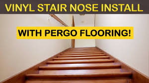 • 56 easy to install shapes including edge guards, thresholds, adaptors & transitions, fillet strip, stair nosings, landing trim, cove caps, corner guards and reducers. Installing A Vinyl Stair Nose With Pergo Flooring Youtube