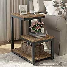 Amazon Com Tribesigns End Table 3 Tier Chair Side Table Night Stand With Storage Shel Corner Table Living Room Living Room Side Table Table Decor Living Room