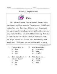 Cats Reading Comprehension Lesson Plan Reading Comprehension Worksheets Reading Comprehension Lessons Comprehension Worksheets