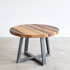 We left most of the reclaimed wood texture, so you get a smooth finish with a lot of character. Round Reclaimed Butcher Block Coffee Table What We Make