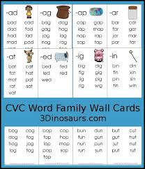 Free Cvc Word Family Wall Cards Cvc Word Families Cvc Words Kindergarten Kindergarten Word Families