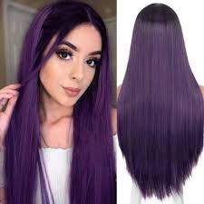 Violet long hair wigs sales