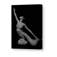 Ideal for any project that requires couple, sexy, sex. 8903 Slg Zebra Woman Shoulders And Back Sensual Nude Abstract Black White Stripe By Chris Maher Canvas Print Canvas Art By Chris Maher