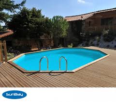 piscine bois loreto 5 35 m x 3 35 m x h 1 27 m piscine bois piscine castorama piscine bois octogonale
