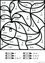 Number 17 color trace worksheet. Color By Number Coloring Pages Educational Math Worksheet Printable 2020 1024 Coloring4free Coloring4free Com