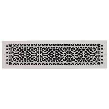 These decorative grilles can be used as return air grilles, return air filter grilles, supply vents, vent covers, speaker covers, radiator covers, foundation vent covers, crawl space grilles, bathroom they are specifically designed for wall and ceiling installation, and should not be used as floor grilles. Smi Ventilation Products Victorian Base Board 28 In X 6 In Opening 8 In X 30 In Overall Size Polymer Decorative Return Air Grille White Vbb628 The Home Depot