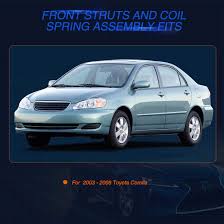 The boot is designed to protect the strut piston rod from stones, mud, water, sand, and other abrasives providing longer service life for the strut. Pair Front Strut Spring Assembly For Toyota Corolla 2003 2008