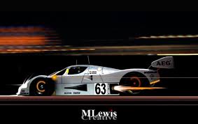 Flaming Arrow The Sauber Mercedes C9 At Le Mans Original Art By Mlewis Automotive Artwork Motorsport Art Automotive Art