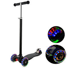 4 Adjustable Handlebar Heights Yesindeed Kids Light Up Scooter Pu Wheels With Led Lights Lean To