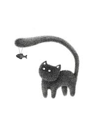 Pin By Vicky Chang On Art Inspiration Cats Illustration Cat Art Fluffy Black Cat