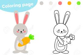 Decorate the kites coloring page. Spring Coloring Page Cute Cartoon Easter Rabbit With Carrot Educational Game For Preschool Kids Vector Illustration Royalty Free Cliparts Vectors And Stock Illustration Image 124733282