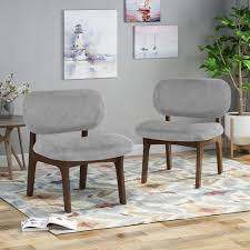 Jacson Wooden Accent Chair Set Of 2 Gray And Walnut Finish Walmart Com Accent Chair Set Club Chairs Wooden Accent Chair