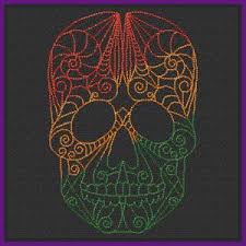 Mummy and me embroidery designs. Free Redwork Skulls Machine Embroidery Design