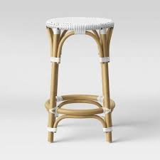 Perry Rattan Backless Woven Counter Height Barstool White Threshold Bar Stools Counter Stools Stool