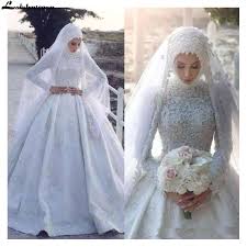 The wedding dress hijab are suitable for all muslim regions. Arabic Muslim Satin Wedding Dresses 2020 High Neck Lace Appliqued Long Sleeves Bridal Gowns Ball Gown Hijab Bridal Wedding Gown Wedding Dresses Aliexpress
