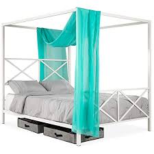 Vecelo 4 corner metal canopy bed frame, platform mattress foundation, four corner bedding mosquito netting bracket, no box spring needed (black, twin) canopy bed frame twin designed with canopy top. Top 23 Best White Bed Frames Of 2021 Reviews Findthisbest