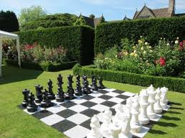 Giant Outdoor Chess Board I Think I M Going To Sneak One Of These In By The Citrus Trees Modern Garden Backyard Landscaping Backyard