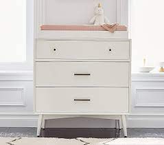 Once assembled, the changing table measures to be 34.3125h x 35.5625w x 18.125d. West Elm X Pbk Mid Century 3 Drawer Changing Table Pottery Barn Kids