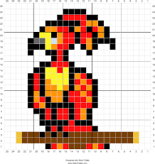 Fawkes The Phoenix Tricot Harry Potter Point De Croix Pixel Art Harry Potter