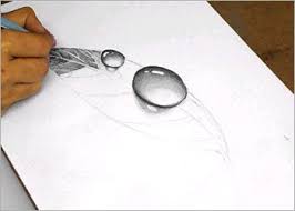 Trick art on paper ! Easy 3d Art Pencil Drawing How To Draw 3d Dew Drop On Leaf 5 Steps With Pictures Instructables