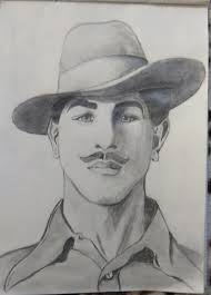 Artwork Sketch Black And White Bhagat Singh Pin By Amandeep On Amandeep With Images Sketches Oil Pastel Art