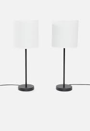 Modern white black office reading foldable smart bedside led desk table lamp with wireless charger 18w wholesale. Upright Table Lamp Set Of 2 Black White Sixth Floor Table Lamps Superbalist Com