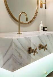 And can we talk about the floor? Floating Marble Vanity Design Ideas