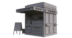 3d Model Coffee Kiosk Kiosk Design Cafe Shop Design Coffee Shop Design