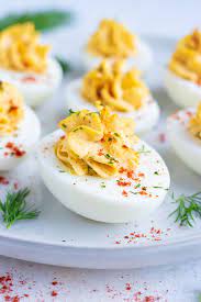 French onion deviled eggs are ridiculously flavorful and topped with crispy pancetta and fresh chives. Classic Deviled Eggs Recipe Evolving Table