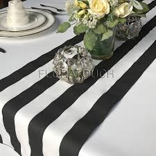 Black And White Striped Table Runner 10 5 Wide With Etsy In 2020 Striped Table Runner Striped Table Table Runners