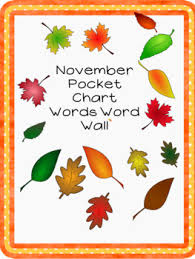 november pocket chart words word wall